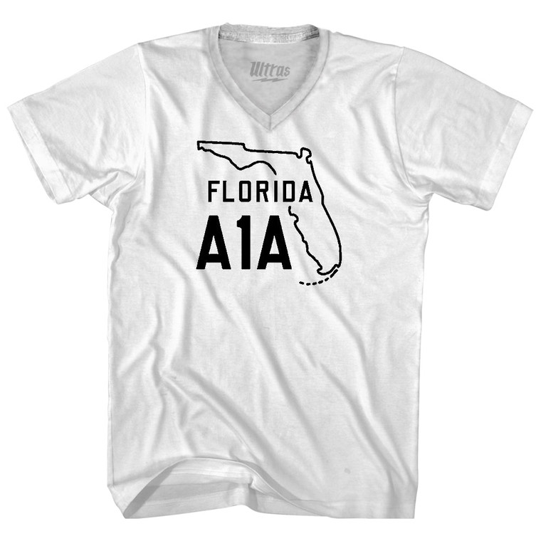 Florida A1A Adult Tri-Blend V-neck T-shirt - White