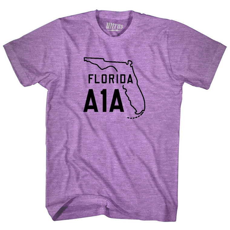 Florida A1A Adult Tri-Blend T-shirt - Athletic Purple