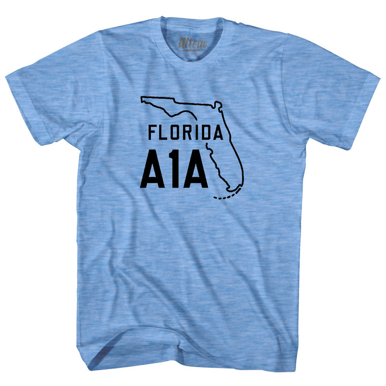 Florida A1A Adult Tri-Blend T-shirt-Athletic Blue
