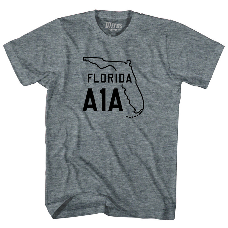 Florida A1A Adult Tri-Blend T-shirt-Athletic Grey