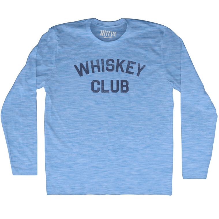 Whiskey Club Adult Tri-Blend Long Sleeve T-shirt - Athletic Blue