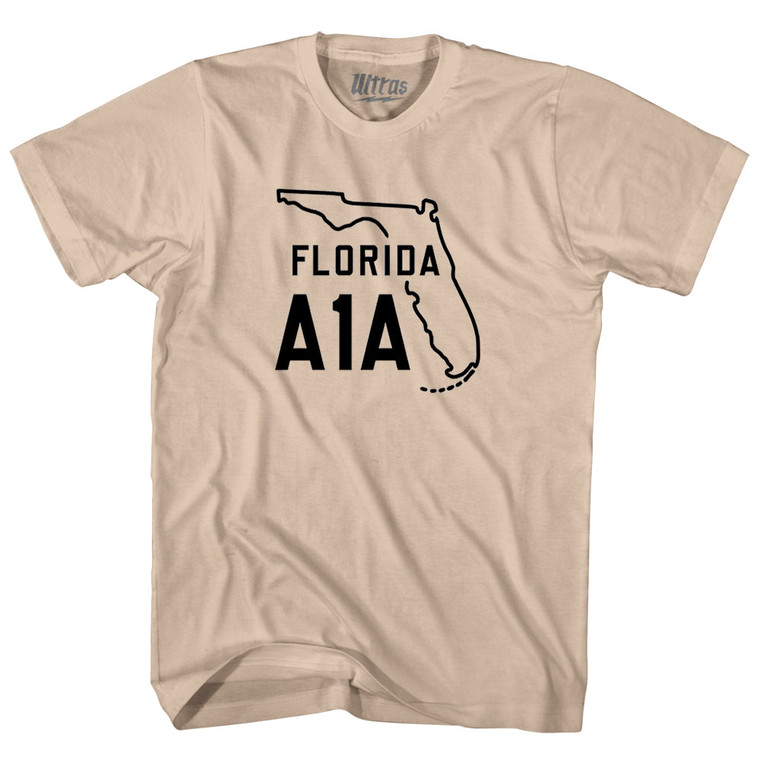 Florida A1A Adult Cotton T-shirt - Creme