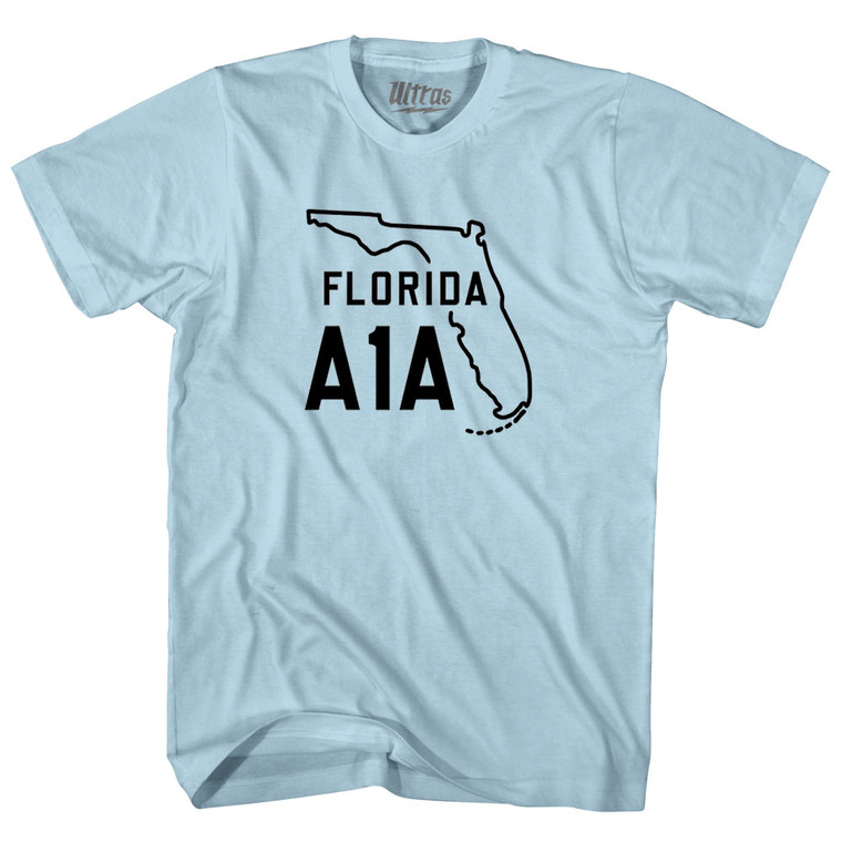 Florida A1A Adult Cotton T-shirt - Light Blue