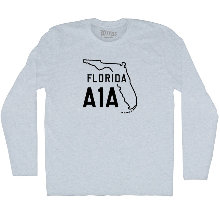 Florida A1A Adult Cotton Long Sleeve T-shirt - Grey Heather