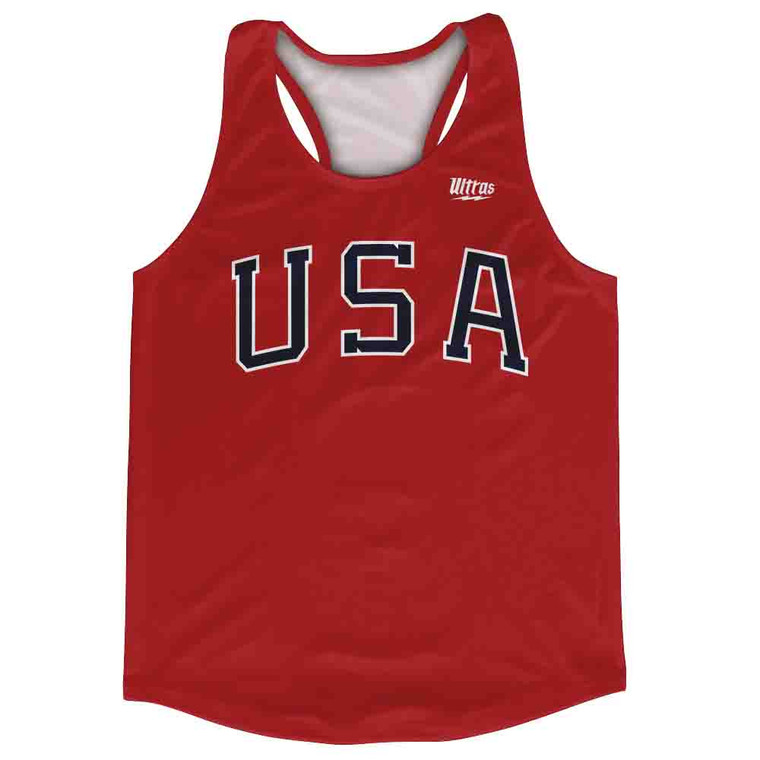 USA 68 Running Track Tops Made In USA - Red