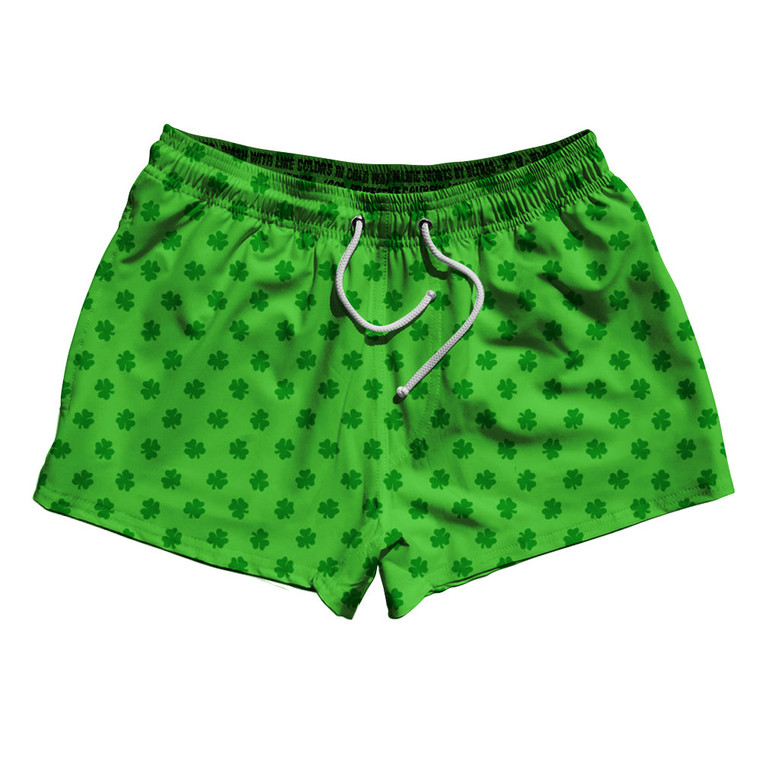 Ireland Irish Shamrock Clovers Swim shorts 2.5" Swim Shorts Made in USA - Green