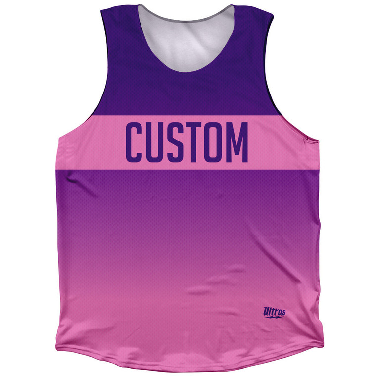 Indigo And Pink Ombre Finish Line Athletic Tank Top - Hot Pink