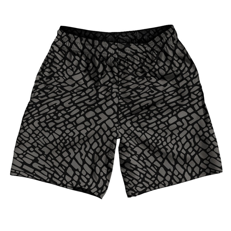 Elephant Skin Pattern Athletic Running Fitness Exercise Shorts 7" Inseam Made In USA - Black