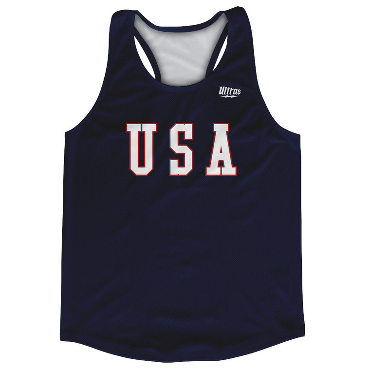 USA Gump Running Track Tops Made In USA - Navy