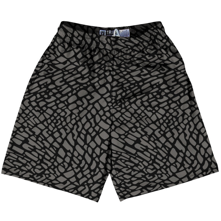 Elephant Skin Pattern Lacrosse Shorts Made In USA - Black
