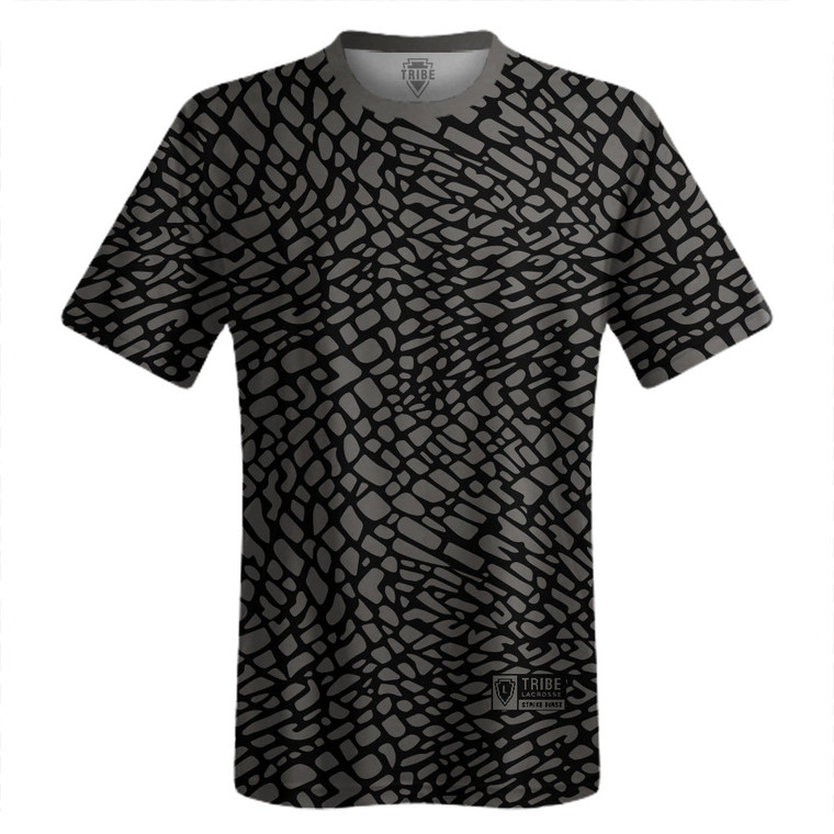 Elephant Skin Pattern Lacrosse Shooter Shirt - Black