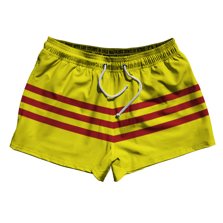 South Of Vietnam Flag 2.5" Swim Shorts Made in USA - Yellow Red