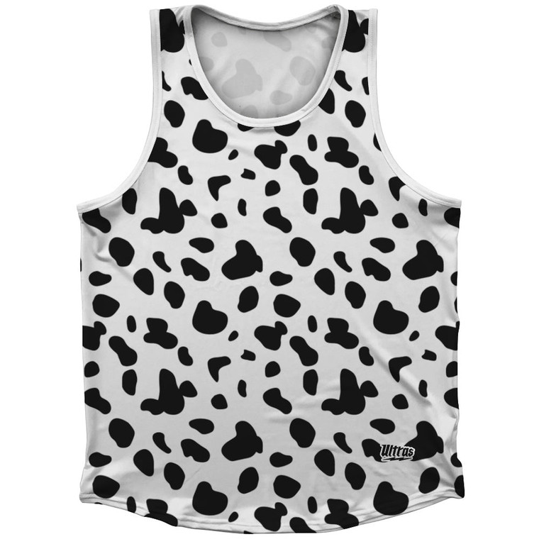 Dalmatian Dog Spots Pattern Tank Top Made In USA - White Black