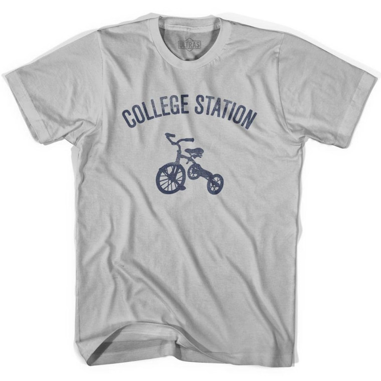 College Station Tricycle Adult Cotton T-shirt - Cool Grey