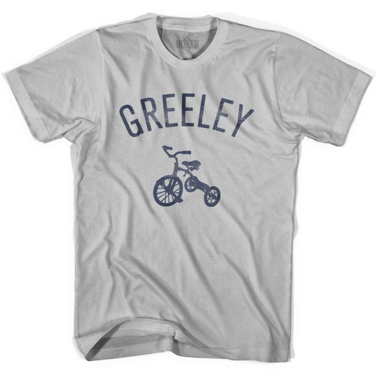 Greeley City Tricycle Adult Cotton T-shirt - Cool Grey
