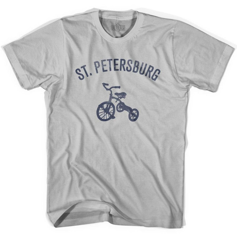 St. Petersburg City Tricycle Adult Cotton T-shirt - Cool Grey