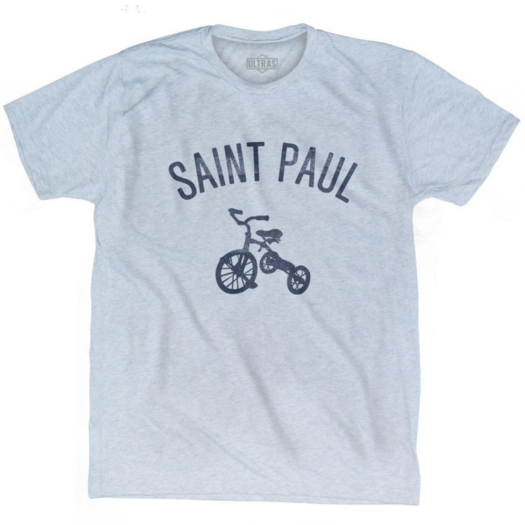 Saint Paul City Tricycle Adult Tri-Blend T-shirt - Athletic White