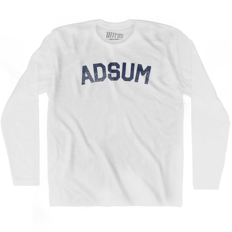 Adsum Adult Cotton Long Sleeve T-shirt - White