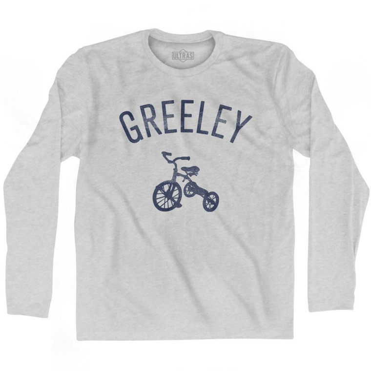 Greeley City Tricycle Adult Cotton Long Sleeve T-shirt - Grey Heather