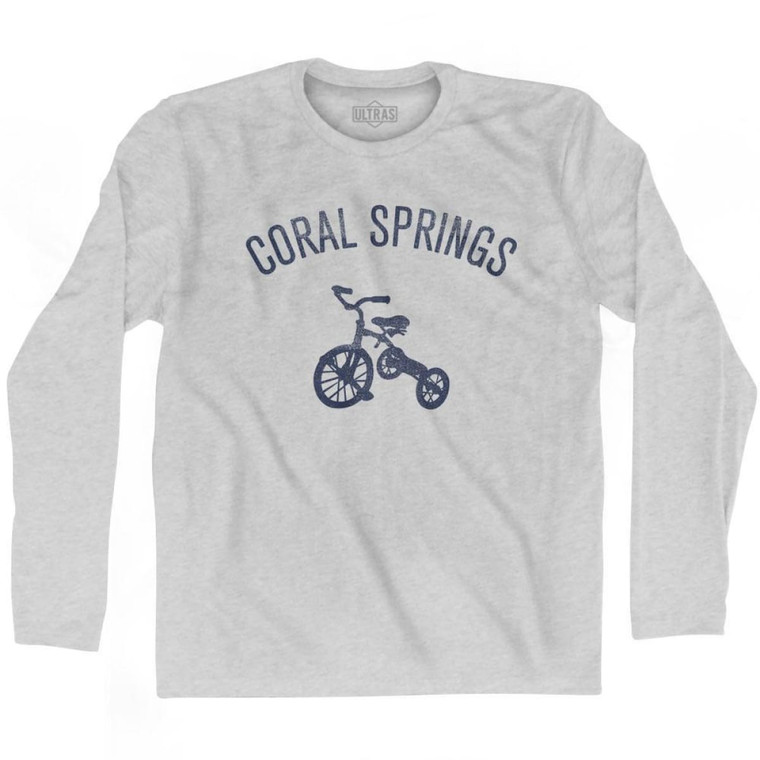 Coral Springs City Tricycle Adult Cotton Long Sleeve T-shirt - Grey Heather
