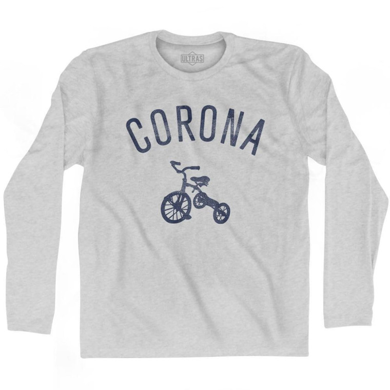 Corona City Tricycle Adult Cotton Long Sleeve T-shirt - Grey Heather