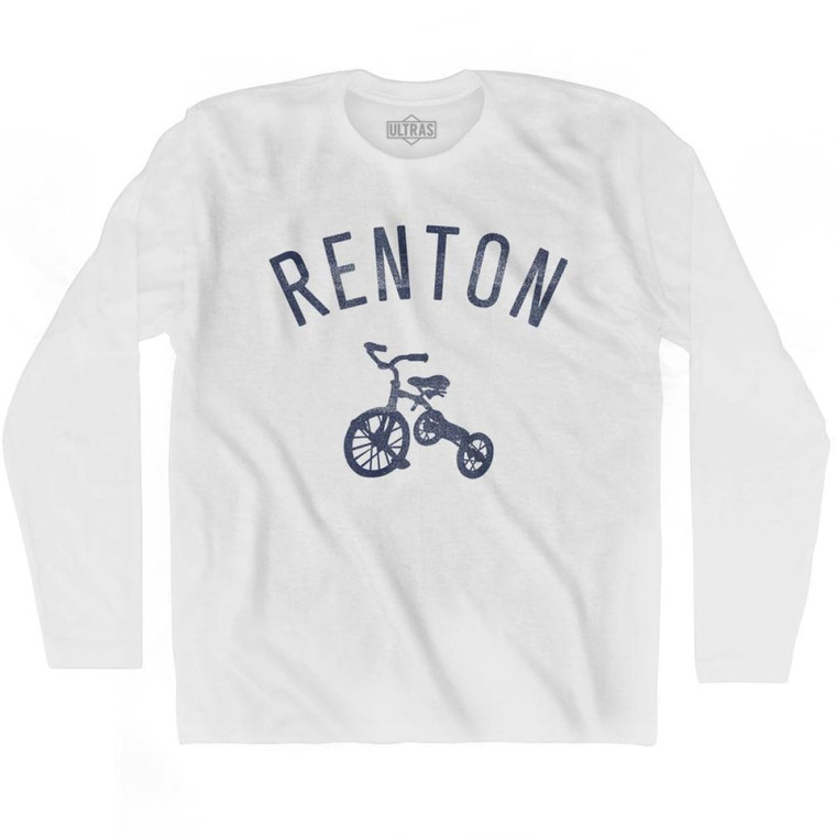 Renton City Tricycle Adult Cotton Long Sleeve T-shirt - White