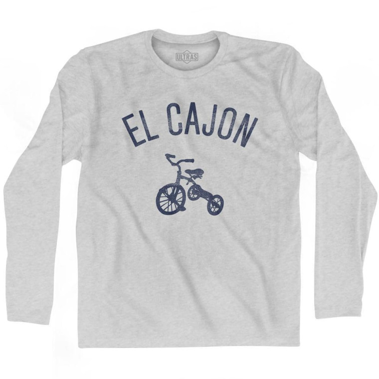 El Cajon City Tricycle Adult Cotton Long Sleeve T-shirt - Grey Heather