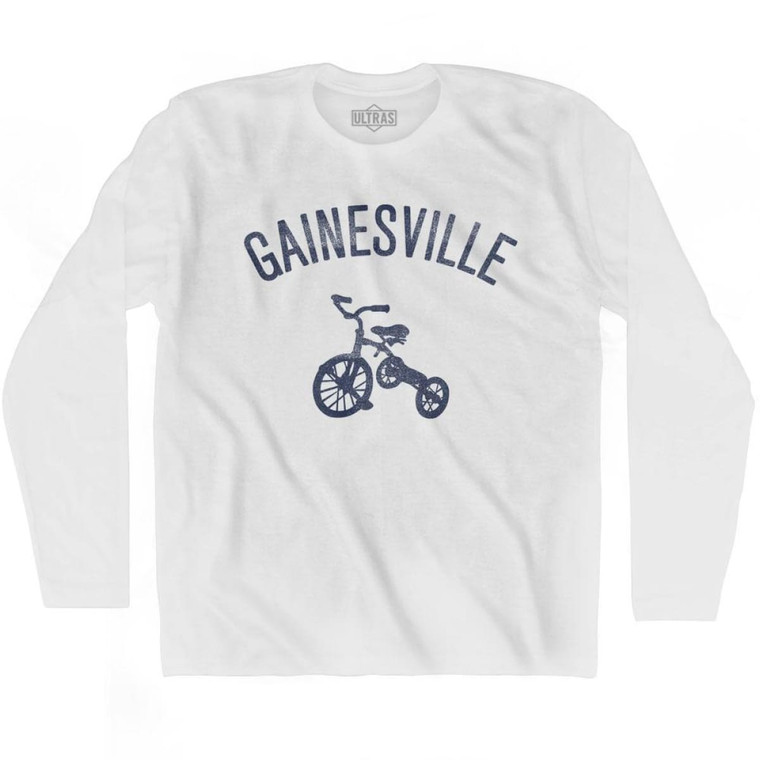 Gainesville City Tricycle Adult Cotton Long Sleeve T-shirt - White