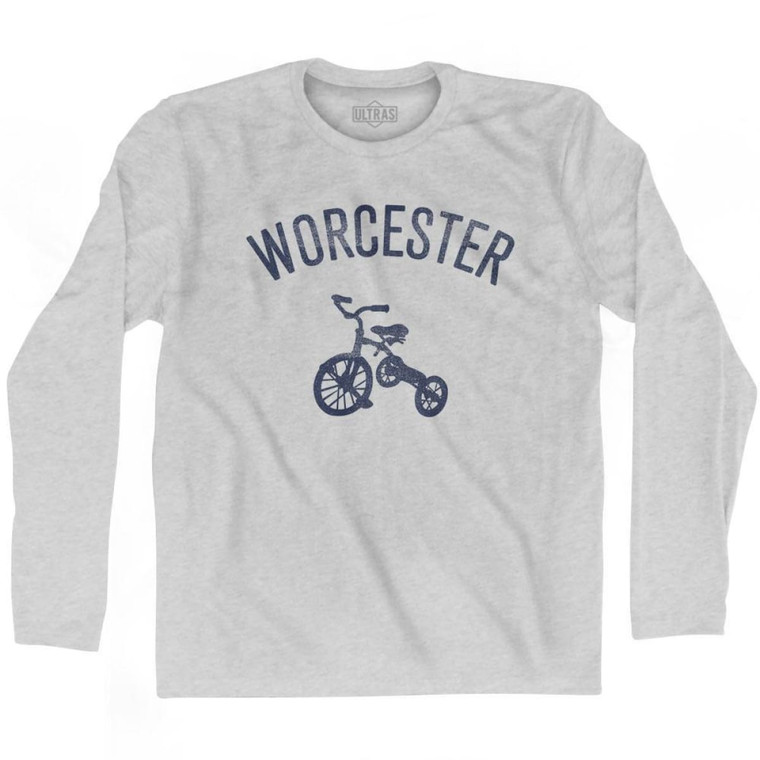 Worcester City Tricycle Adult Cotton Long Sleeve T-shirt - Grey Heather