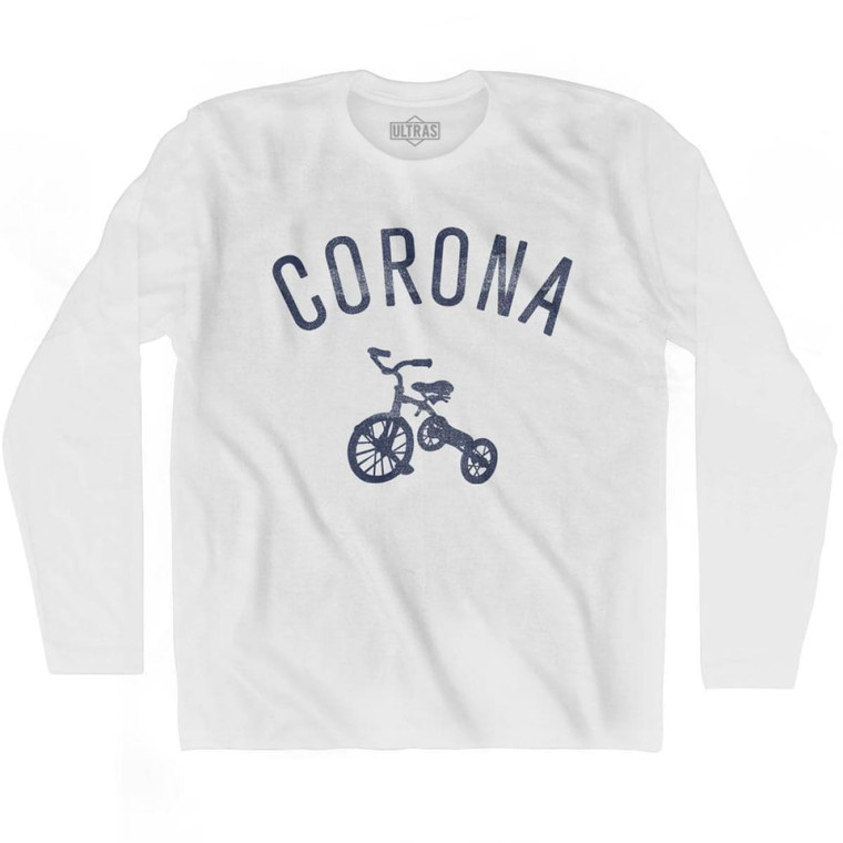 Corona City Tricycle Adult Cotton Long Sleeve T-shirt - White