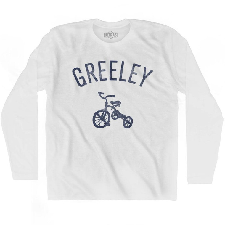 Greeley City Tricycle Adult Cotton Long Sleeve T-shirt - White