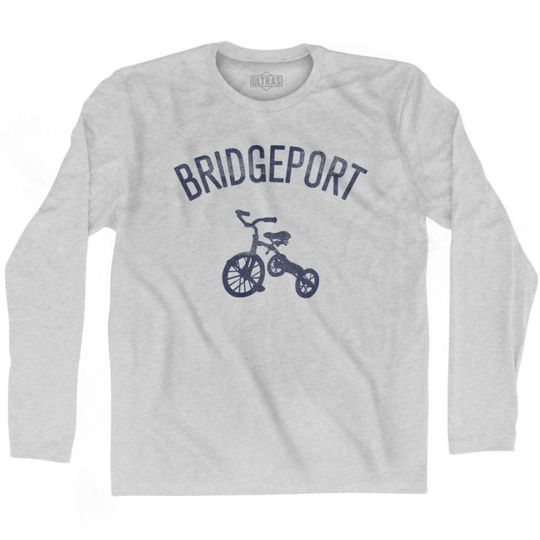 Bridgeport Tricycle Adult Cotton Long Sleeve T-shirt - Grey Heather