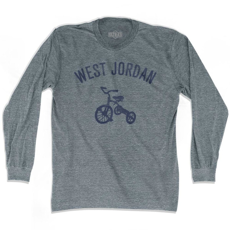 West Jordan City Tricycle Adult Tri-Blend Long Sleeve T-shirt - Athletic Grey