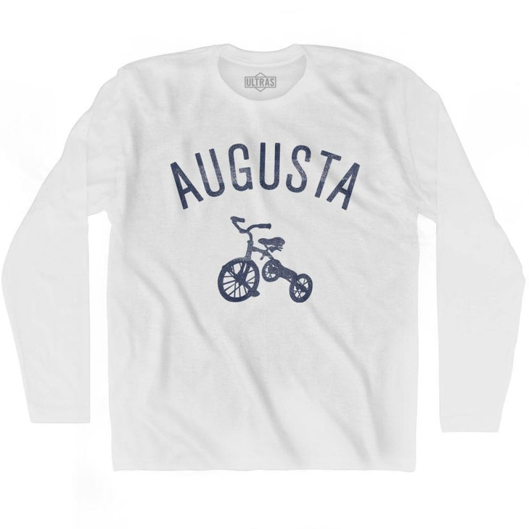 Augusta Tricycle Adult Cotton Long Sleeve T-shirt - White