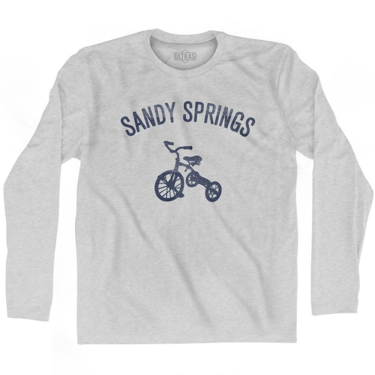 Sandy Springs City Tricycle Adult Tri-Blend Long Sleeve T-shirt - Athletic Grey