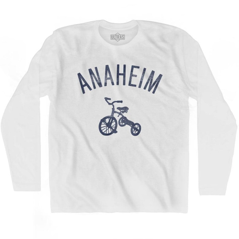 Anaheim Tricycle Adult Cotton Long Sleeve T-shirt - White