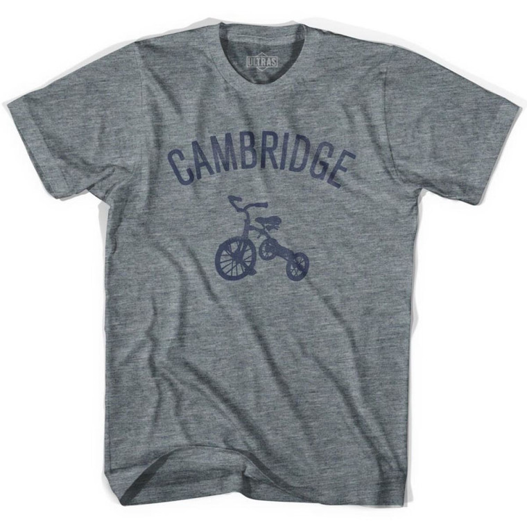 Cambridge Tricycle Adult Tri-Blend V-neck Womens T-shirt - Athletic Grey
