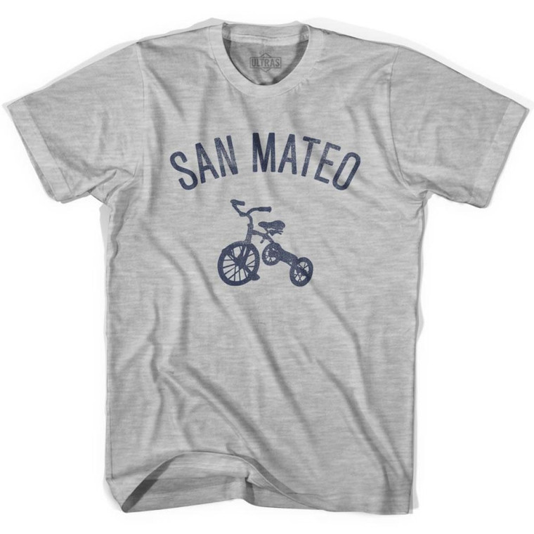 San Mateo City Tricycle Womens Cotton T-shirt - Grey Heather