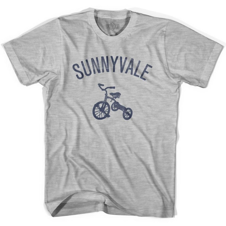 Sunnyvale City Tricycle Womens Cotton T-shirt - Grey Heather