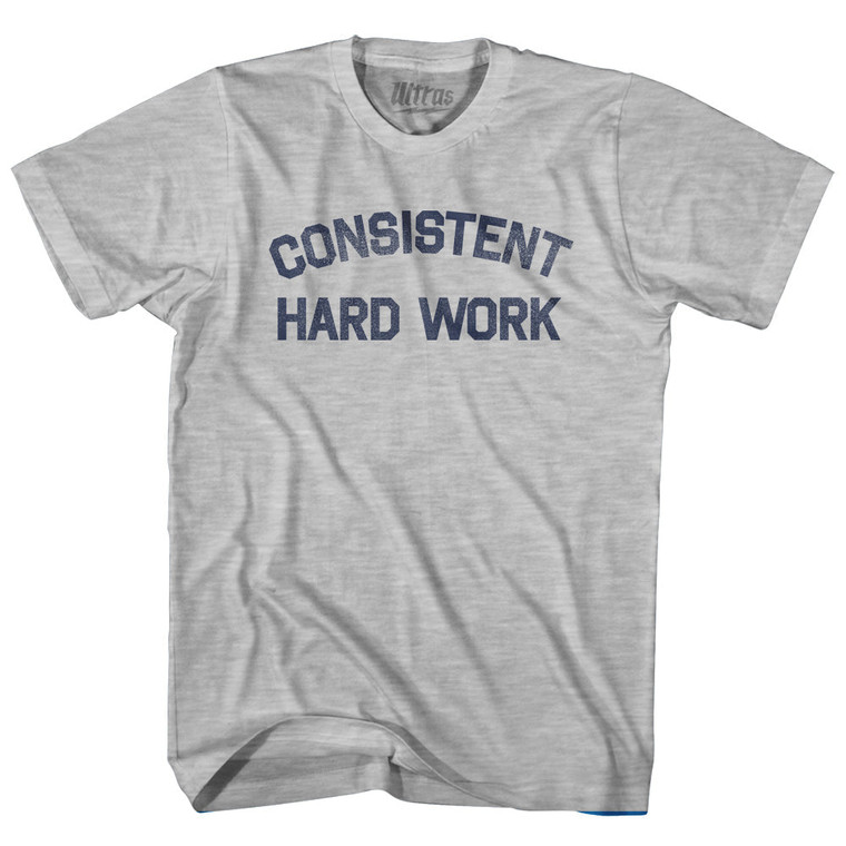 Consistent Hard Work Womens Cotton Junior Cut T-Shirt - Grey Heather