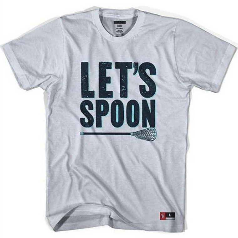 Let's Spoon Tribe Head Lacrosse T-shirt - Cool Grey