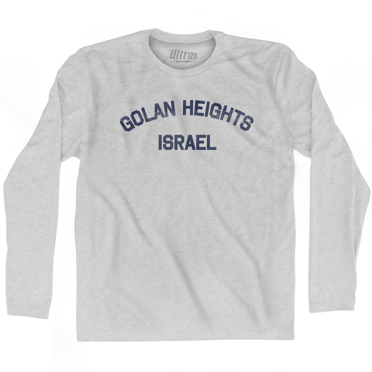 Golan Heights Israel Adult Cotton Long Sleeve T-shirt - Grey Heather