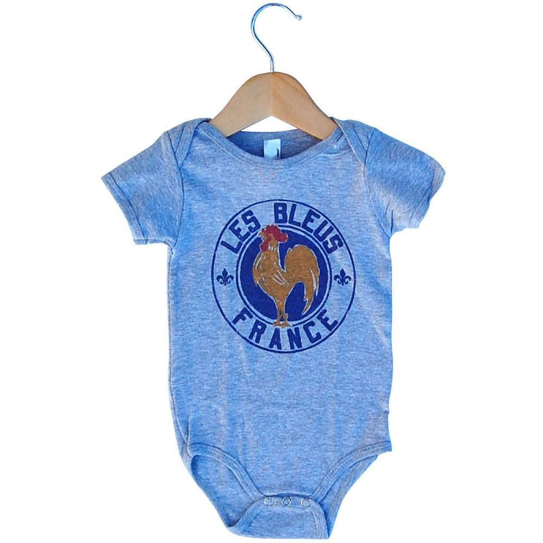 Infant France Les Bleus Soccer One-piece Made In USA - Grey Heather