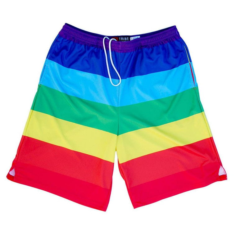 Rainbow Flag Lacrosse Sublimated Shorts Made in USA - Rainbow