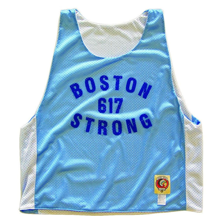 Boston 617 Strong Lacrosse Pinnie Made In USA - Baby Blue