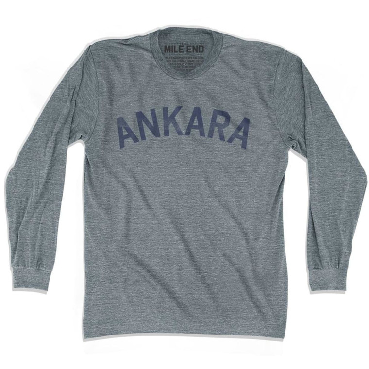 Ankara Vintage T-shirt Long Sleeve - Athletic Grey