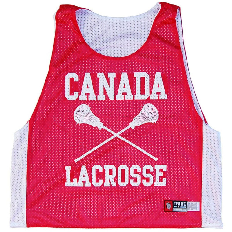 Canada Nations Lacrosse Mesh Pinnie Made In USA - Red and White
