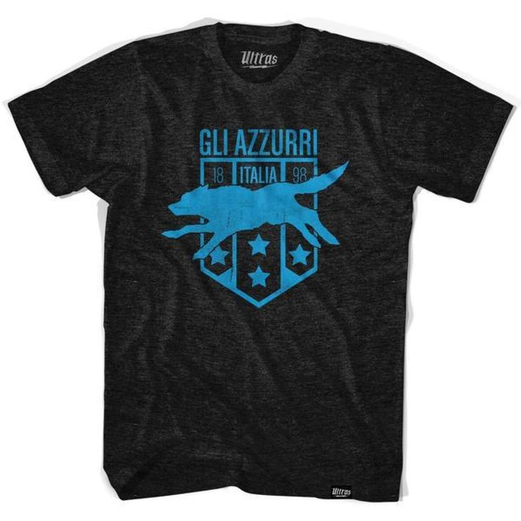 Italy Azzurri Italia Wolf Soccer Tri-Blend T-shirt - Black