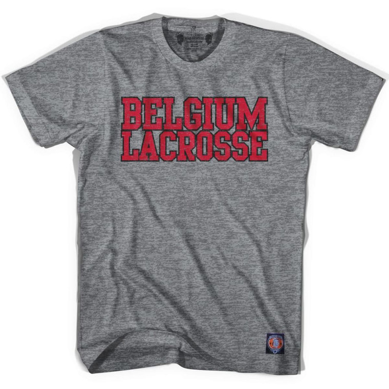 Belgium Lacrosse Nation T-shirt - Athletic Grey