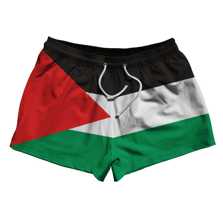 Palestine 2.5" Swim Shorts Made in USA - White Green